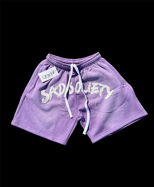 “PURPLE SS RHINESTONE SHORTS”