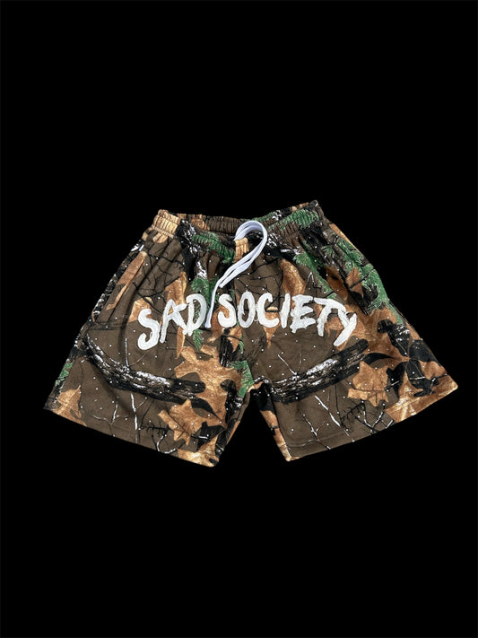 “CAMO SS RHINESTONE SHORTS”